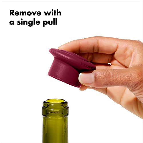 Stopper set snapped together for storage