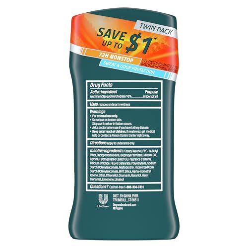 Front view of Degree Adventure antiperspirant sticks