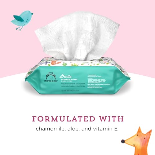 Close up of Mama Bear Gentle baby wipe pack