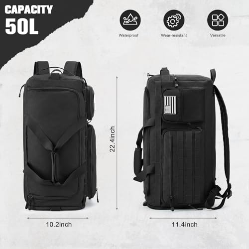 Black G4Free 3-in-1 duffle bag with flag patch