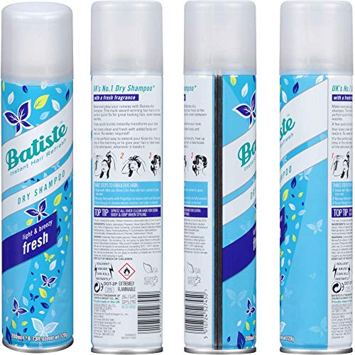 Close up of Batiste Dry Shampoo Fresh branding