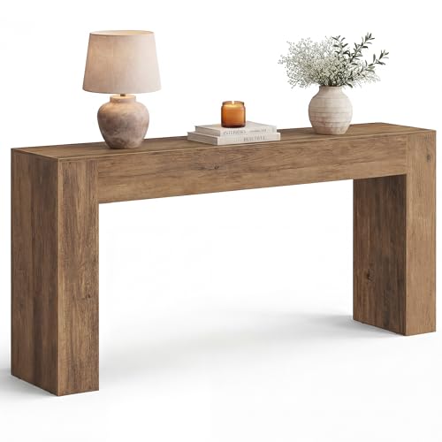 VASAGLE 63 inch console table in honey brown