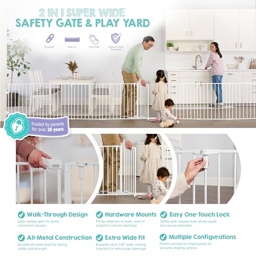 Regalo safety gate installed across wide opening