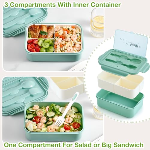 Lunch box three compartment view