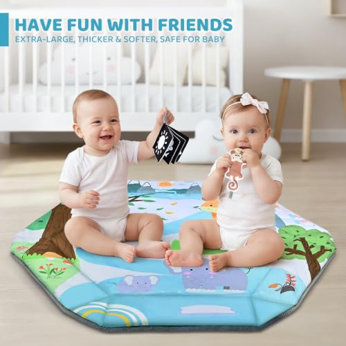 Large 43x39 inch play mat for tummy time