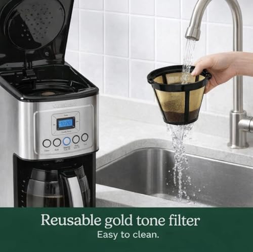 Side profile of stainless steel Cuisinart brewer