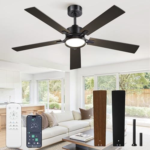 Glowivia 52 Inch Ceiling Fan Black ZQ52