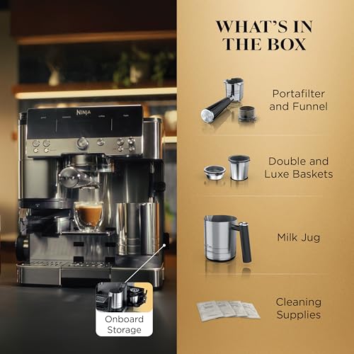 Countertop coffee machine with accessories