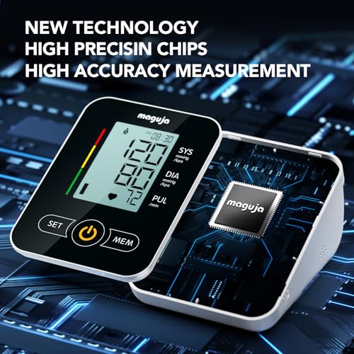maguja blood pressure monitor in black with cuff