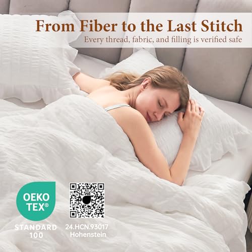 View of decorative ruffle edges on comforter