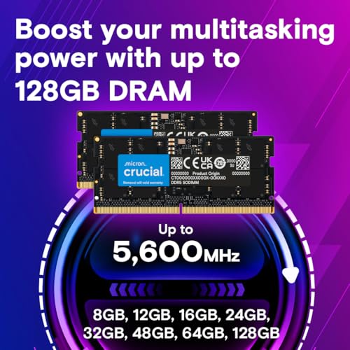 Crucial 32GB DDR5 laptop memory labels