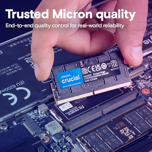 Side profile of Crucial DDR5 SODIMM RAM modules