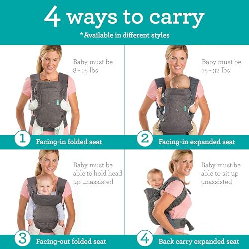 Leopard print baby carrier front facing position