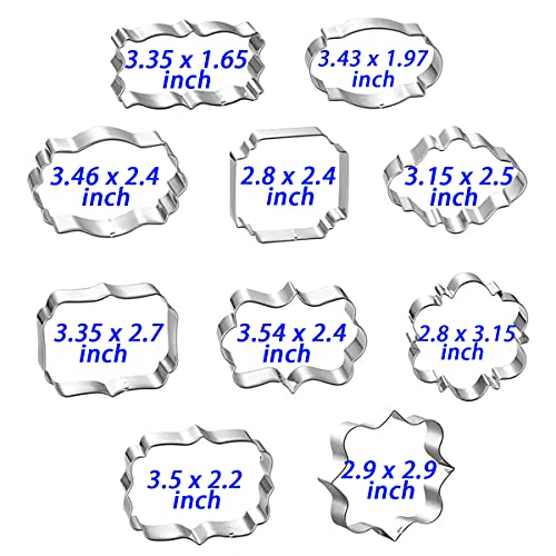 Display of 10 different biscuit and cookie cutter shapes