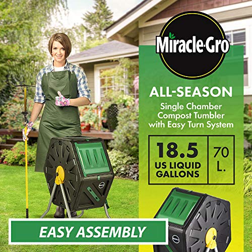 Miracle-Gro rolling composter side view