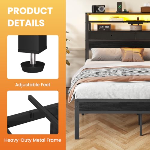 Sturdy metal frame construction and support slats