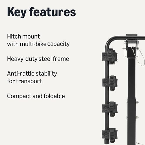 Folded view of the Basics 4-Bike Hitch Rack