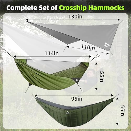 Camping hammock rain fly tarp setup