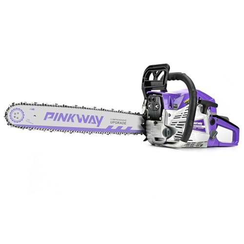 PINKWAY 63CC 20-inch gas chainsaw in purple