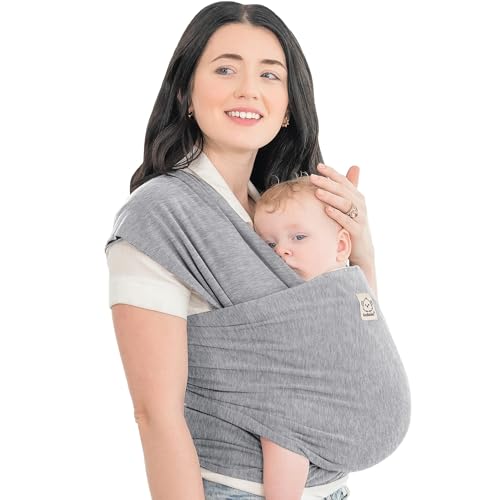 KeaBabies Baby Wrap Carrier Classic Gray front view