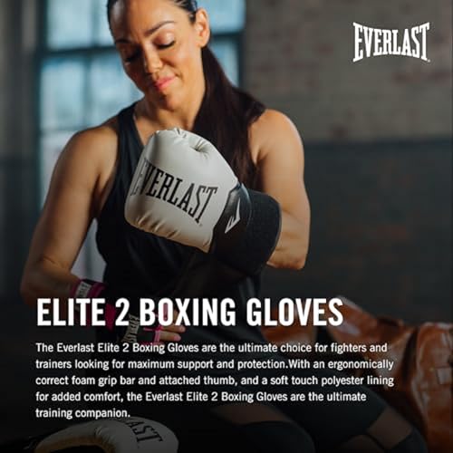 Everlast Elite 2 boxing gloves palm view showing mesh