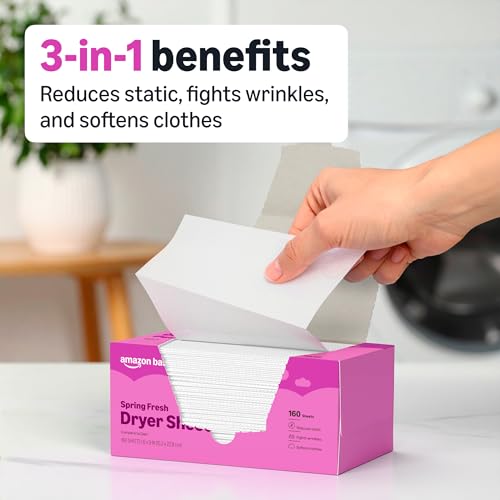 Close up of 160 count dryer sheet packaging