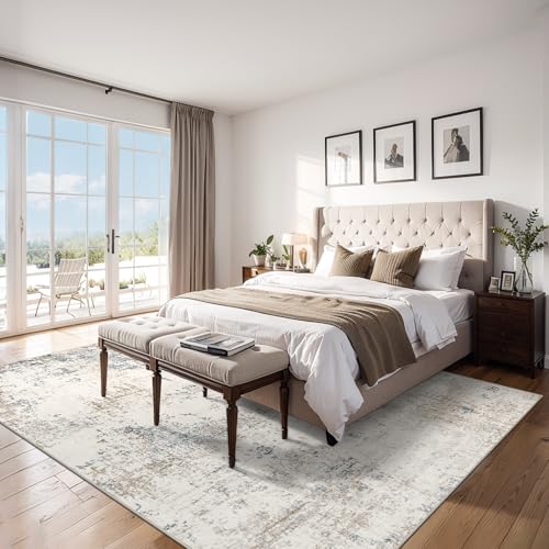 Top view of PLHXFR washable abstract carpet