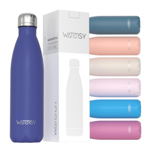 WATERSY 17oz stainless steel water bottle in deep blue