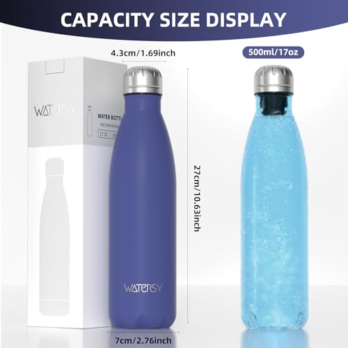 Top view showing cap of WATERSY insulated water bottle