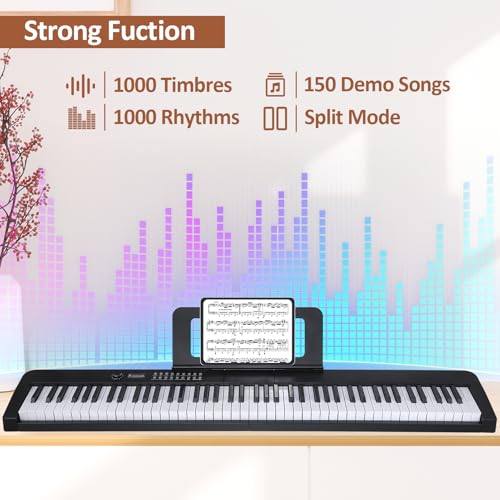 Zilvok piano semi-weighted keys closeup