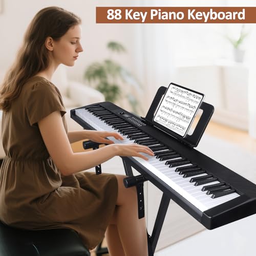 Zilvok digital piano with headphones
