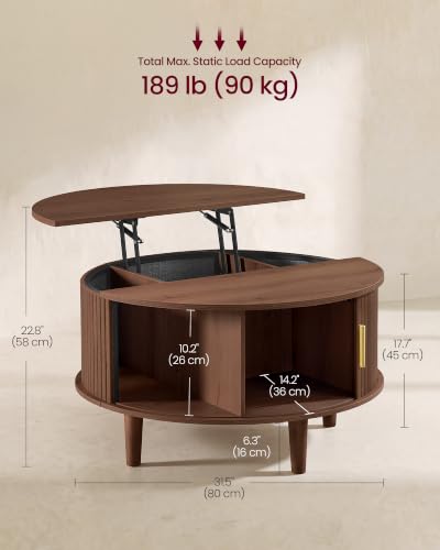 Pneumatic lift mechanism on VASAGLE coffee table