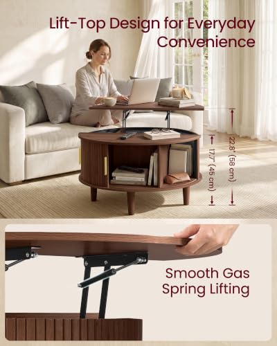 Hidden storage compartments under the VASAGLE tabletop