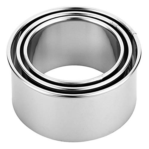 ZDHSOY 3-piece round stainless steel cookie cutters