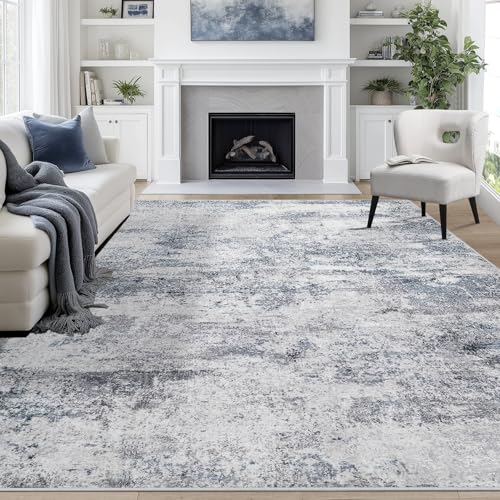 Aelenmu 8x10 blue and grey area rug