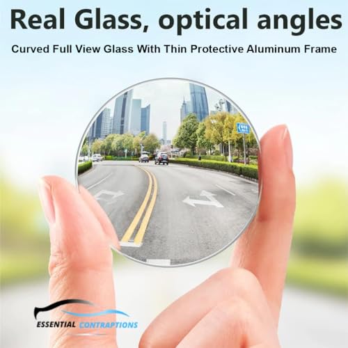 Aluminum framed blind spot mirror detail