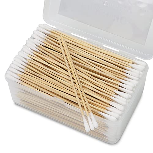 PINGMIC 500PCS 6 inch cotton swabs in storage box