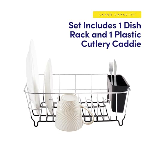 Compact dish rack in black finish