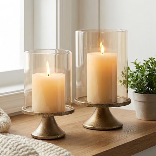SUJUN set of 2 hurricane candle holders