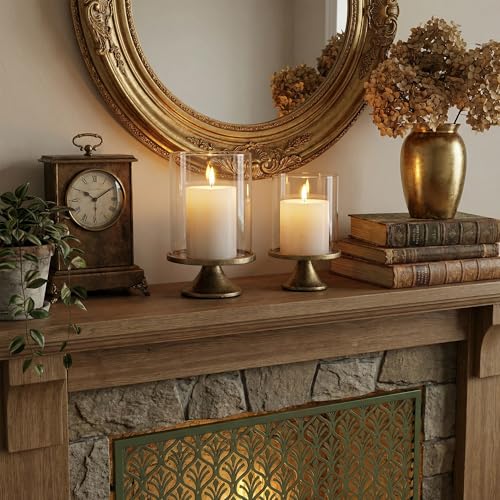 SUJUN candle holders on a mantle