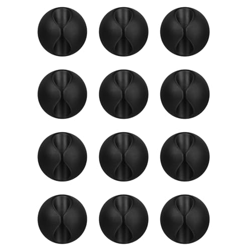 Flezoo 12PCS Black Adhesive Cable Clips set