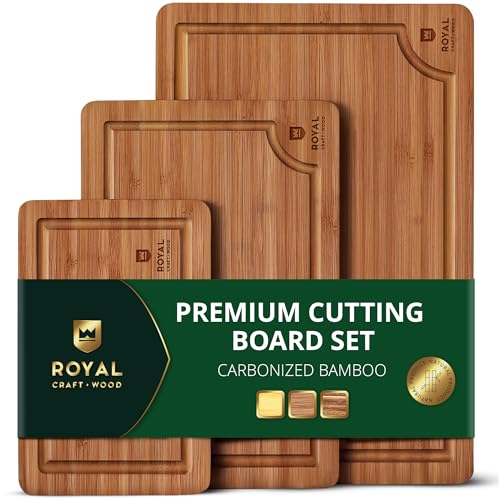 ROYAL CRAFT WOOD bamboo cutting board set three sizes