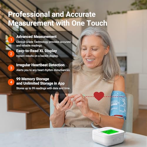 iHealth blood pressure monitor display showing readings