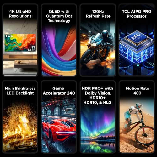Close up of TCL T7 thin bezel display