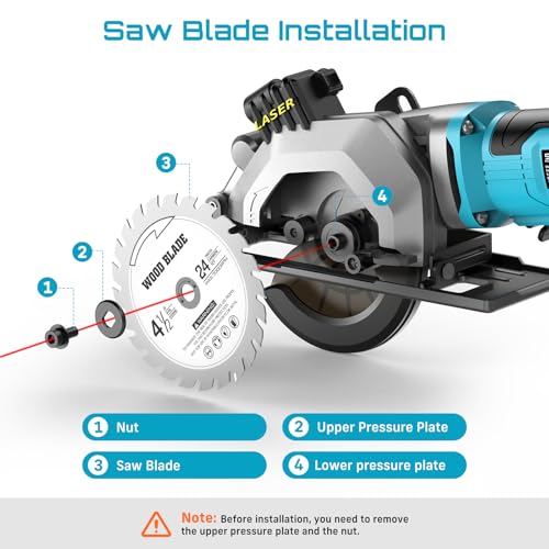 Full kit contents for the Seesii 4-1/2 inch circular saw