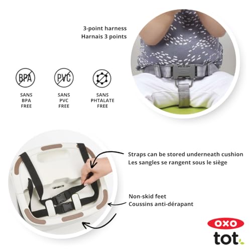 OXO Tot Perch Booster showing 3-point harness