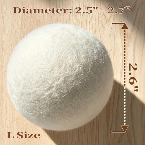 Set of 6 white Qiseec wool dryer balls