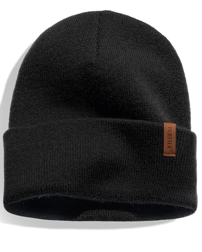 FURTALK Black Beanie front view