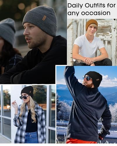 Model wearing FURTALK black winter hat