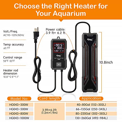 hygger aquarium heater submerged in tank